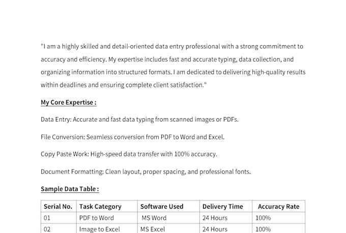 do professional data entry and typing